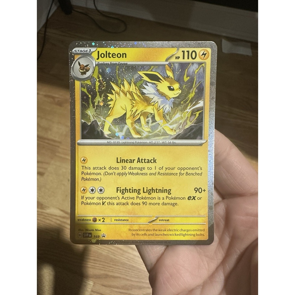 Jolteon 169 promo cosmos holo FART SWIRL🌀 / 2 swirls!! Near mint!! NM